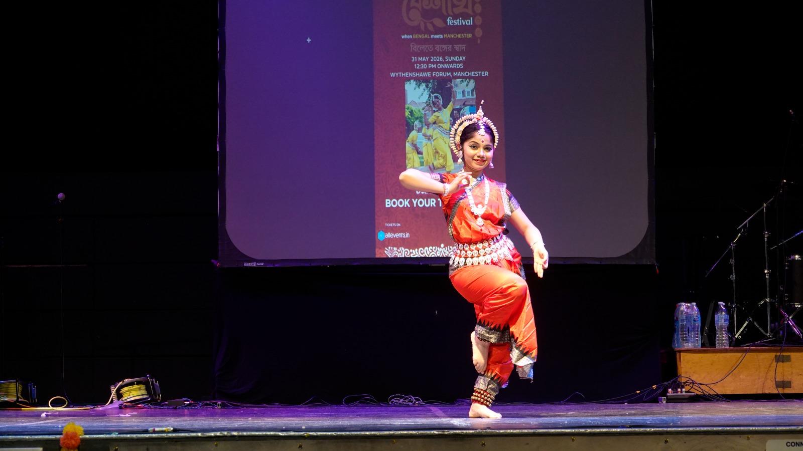 Cultural exchange dance performance on stage
